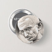 Mahatma Gandhi Ronde Button 5,7 Cm (Voorkant /achterkant)