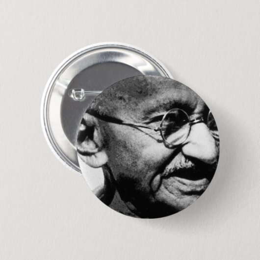 Mahatma Gandhi Ronde Button 5,7 Cm (Voorkant /achterkant)