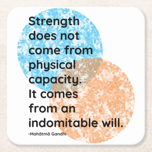 Mahatma Gandhi Strength Quotes Kartonnen Onderzetters (Voorkant)