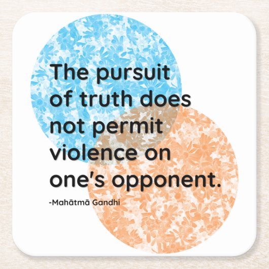 Mahatma Gandhi Truth en Violence Quotes Kartonnen Onderzetters (Voorkant)