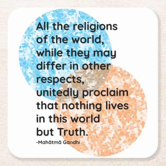 Mahatma Gandhi Truth Religion Quotes Kartonnen Onderzetters (Voorkant)