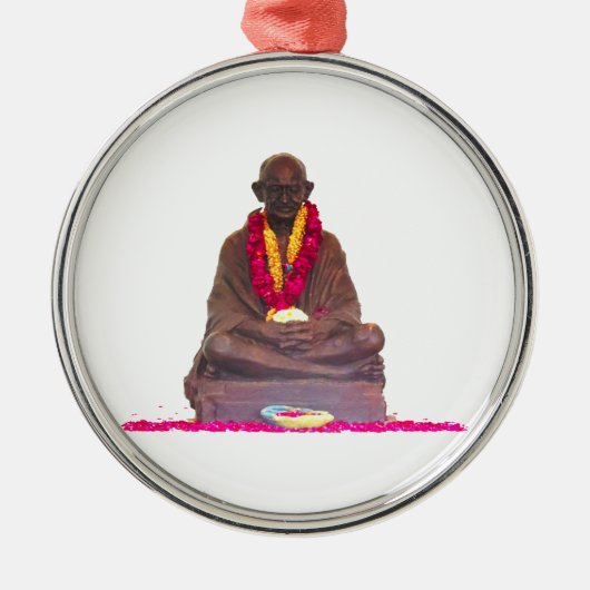 Mahatma GANDHI Vader van Nation India Metalen Ornament (Voorkant)