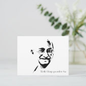 Mahatma Gandhi - Wees de verandering - Briefkaart (Staand voorkant)