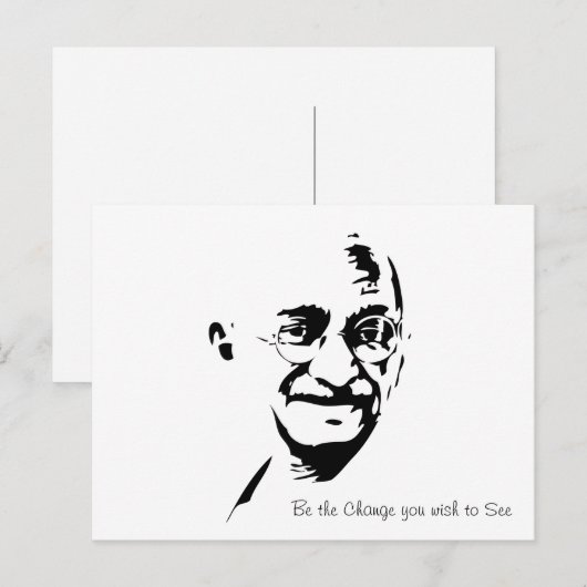Mahatma Gandhi - Wees de verandering - Briefkaart (Voorkant / Achterkant)