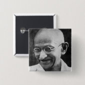 Mahatma Ghandi Portret Foto Vierkante Button 5,1 Cm (Voorkant /achterkant)