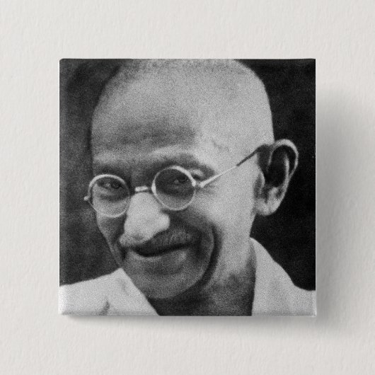 Mahatma Ghandi Portret Foto Vierkante Button 5,1 Cm (Voorkant)