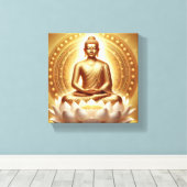 Mahavira Meditatieve Houding Kunst - Verlichting e Canvas Afdruk (Insitu (Houten vloer))