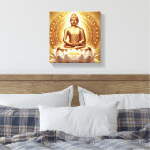 Mahavira Meditatieve Posekunst - Verlichting en Ve Canvas Afdruk (Insitu (Slaapkamer))