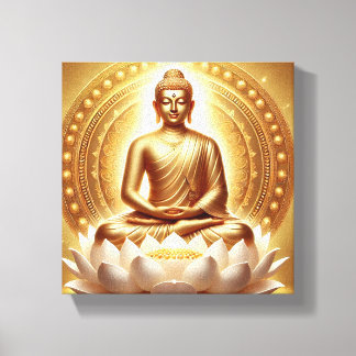 Mahavira Meditatieve Posekunst - Verlichting en Ve Canvas Afdruk