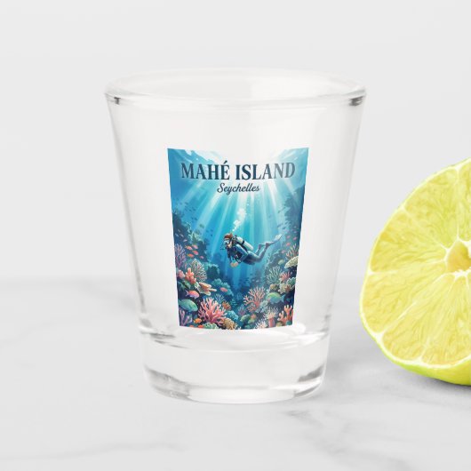 Mahé-eiland Seychellen Shot Glas (Voorkant)