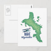 Mahé,  kaart van de Seychellen (Voorkant / Achterkant)