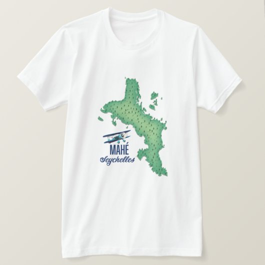 Mahé,  kaart van de Seychellen T-shirt (Design voorkant)