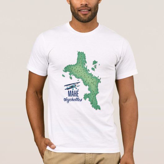 Mahé,  kaart van de Seychellen T-shirt (Voorkant)