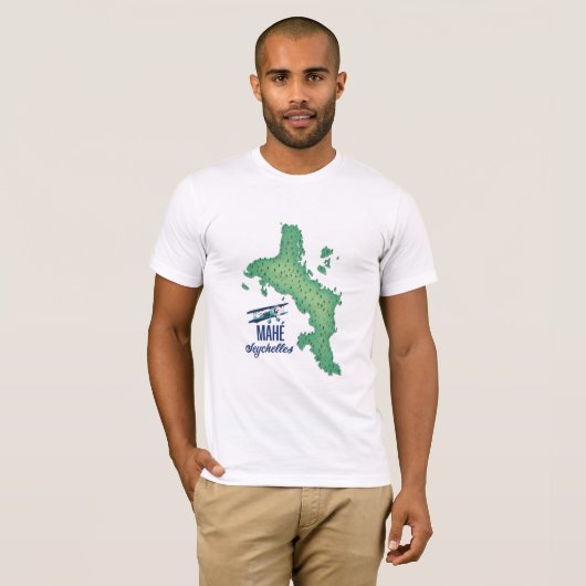 Mahé,  kaart van de Seychellen T-shirt (Voorkant volledig)