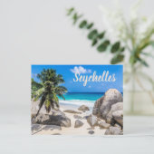 Mahe Seychellen Carana Beach cadeau Feestdagenkaart (Staand voorkant)