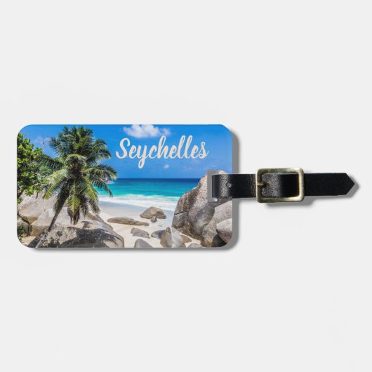 Mahe Seychellen Carana Beach gift Bagagelabel (Voorkant horizontaal)