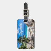 Mahe Seychellen Carana Beach gift Bagagelabel (Voorkant verticaal)
