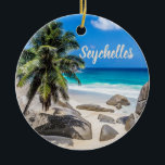 Mahe Seychellen Carana Beach gift Keramisch Ornament<br><div class="desc">Mahe Seychles Carana Beach gift vakantie souvenir of gift voor reizigers.</div>