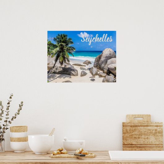 Mahe Seychellen Carana Beach gift Poster (Keuken)