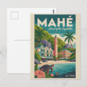 Mahé Seychellen Retro Reisposter Kunst Briefkaart (Voorkant / Achterkant)