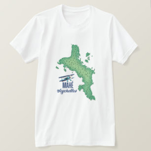 Mahé, Seychellen Vintage kaart T-shirt
