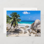 Mahe Seychles Carana Beach gift Poster Feestdagenkaart (Voorkant / Achterkant)