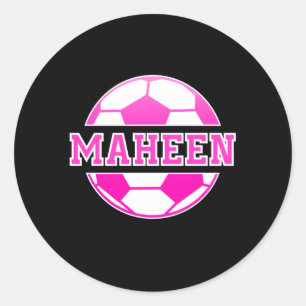 Maheen Naam Voetbal Speel Football Sport Fan Balls Ronde Sticker