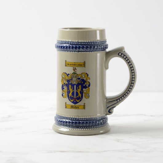 Maher Coat of Arms Stein / Maher Crest Stein Bierpul (Rechts)