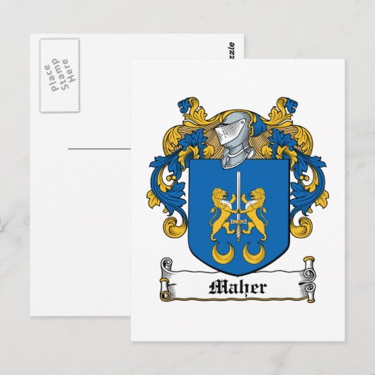 Maher Family Crest Briefkaart (Voorkant / Achterkant)