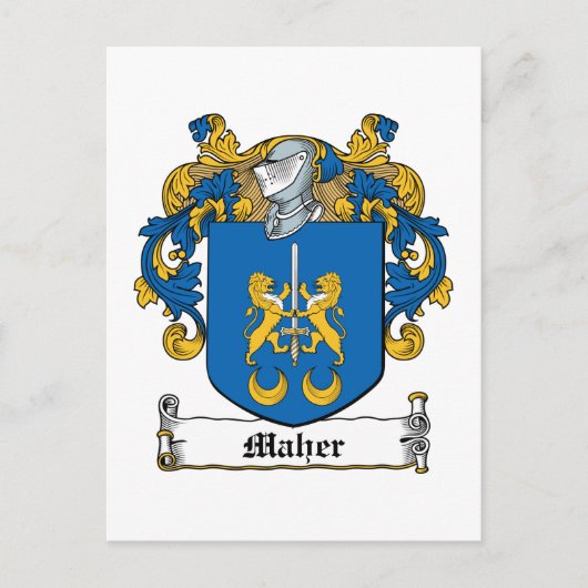 Maher Family Crest Briefkaart (Voorkant)
