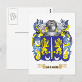 Maher Wapen (Familie Crest) Briefkaart (Voorkant / Achterkant)