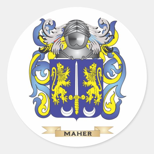 Maher Wapen (Familie Crest) Ronde Sticker (Voorkant)
