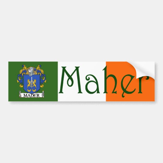 Maher wapenschild Vlag Bumpersticker (Voorkant)