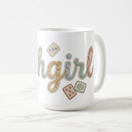 Mahgirl Embroidery Style Mahjong Koffiemok