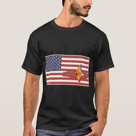Mahi-Mahi Amerikaanse Vlag Badge T-shirt (Voorkant)