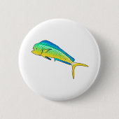 Mahi mahi (coryfeendaurade) ronde button 5,7 cm (Voorkant)