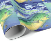 Mahi Mahi (Dolphin Fish) die vliegende vis achterv Cadeaupapier (Rol Hoek)
