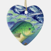 Mahi Mahi (Dolphin Fish) die vliegende vis achterv Keramisch Ornament (Rechts)
