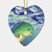 Mahi Mahi (Dolphin Fish) die vliegende vis achterv Keramisch Ornament (Links)