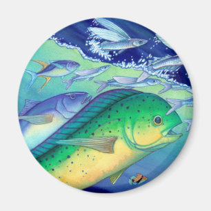Mahi Mahi (Dolphin Fish) die vliegende vis achterv Magneet