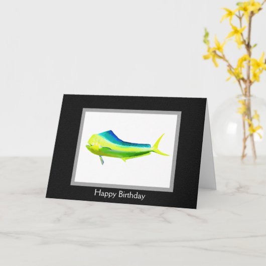 Mahi Mahi fish logo Kaart (Gele Bloem)