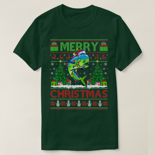 Mahi Mahi Fish Lover Xmas Tree Santa Mahi Mahi Chr T-shirt (Design voorkant)