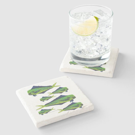 Mahi-mahi Stenen Onderzetter (Zijkant)