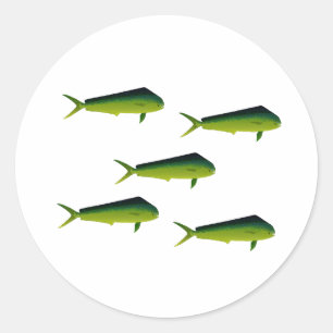 Mahi Mahi Vis - Dolfijn - Dorado Ronde Sticker