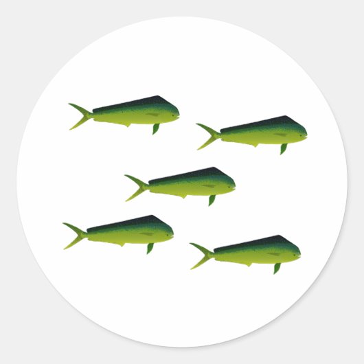 Mahi Mahi Vis - Dolfijn - Dorado Ronde Sticker (Voorkant)