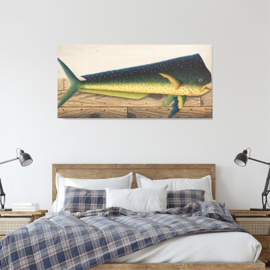 Mahi-Mahi visartwork Canvas Afdruk (Insitu (Slaapkamer))