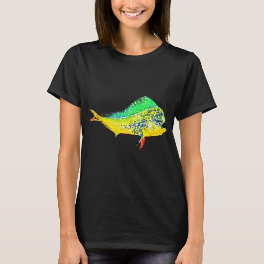 Mahi Mahi Watercolor Dolfinvis T-shirt (Voorkant)