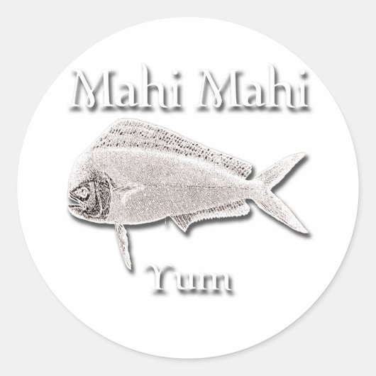 Mahi Mahi Yum Dark Ronde Sticker (Voorkant)