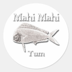 Mahi Mahi Yum Dark Ronde Sticker
