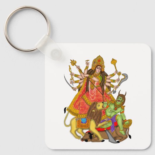 Mahishasur Mardini Durga Sleutelhanger (Voorkant)
